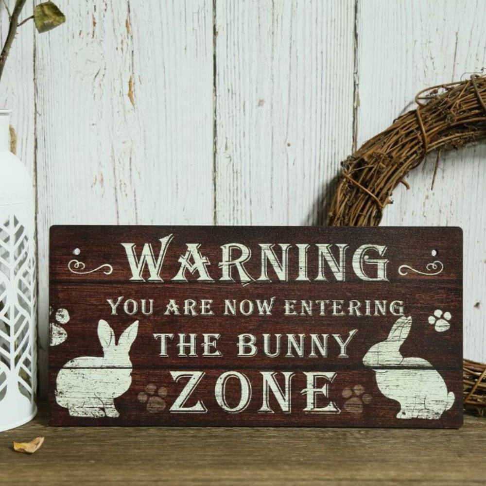 Rabbit Sign Cute Bunny Easter Home Decor